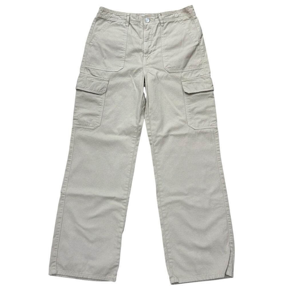 Zara Wide Leg Khaki Cargo Pants
